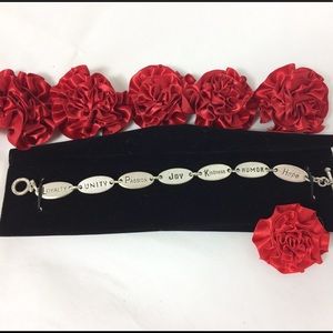 Silver Humanity Inspirational Words Bracelet